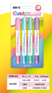 Amos - Dry Highlighters 4-Colours Pack (NEW Candy Colours)