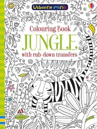 Usborne Mini's Jungle colouring book with rub-down transfers - Dreampiece Educational Store