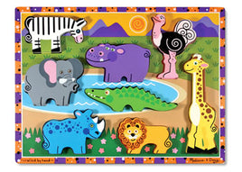 Melissa & Doug- Safari Chunky Puzzle 8 Pieces (#3722)