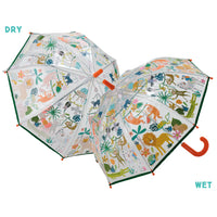 Floss & Rock Colour Changing Umbrella - Jungle Transparent (New Design)