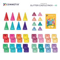 Connetix Glitter Castle Pack 48 pc (2025 NEW!)