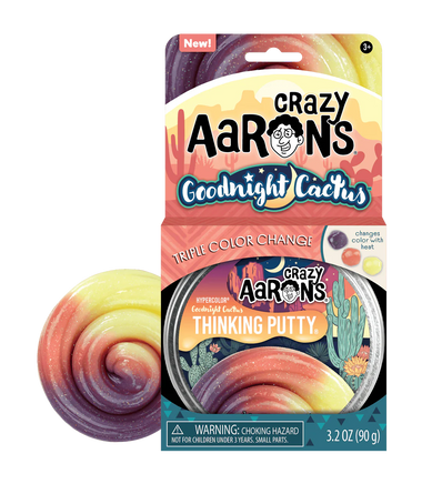 Crazy Aaron's - Goodnight Cactus (Thinking Putty 4" Tin) (New!) - Dreampiece Educational Store