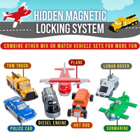 Popular Playthings Magnetic Mix or Match Vehicles JUMBO SET 1 (Green) 2025 New!