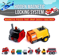 Popular Playthings Magnetic Mix or Match Vehicles JUMBO SET 2 (Orange) 2025 New!