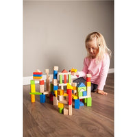 Fat Brain - TimberBlocks 100 Piece Wooden Block Set