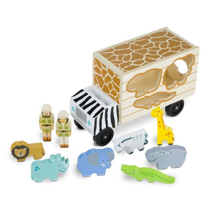 Melissa & Doug- Animal Rescue Shape Sorting Truck/ Wooden Play Set - Dreampiece Educational Store