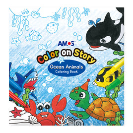 Amos Colour on Story- Ocean Animals Colouring Book