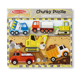 Melissa & Doug- Construction Chunky Puzzle 6 Pieces (#3726) - Dreampiece Educational Store