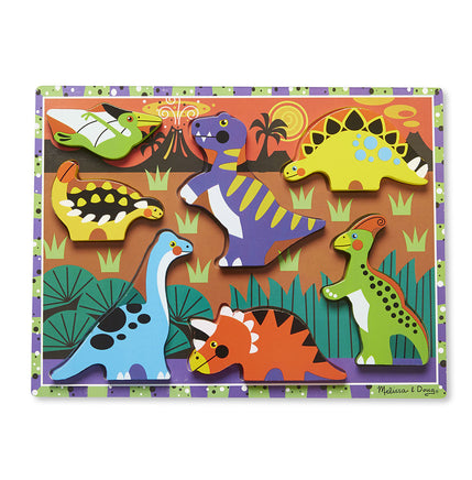 Melissa & Doug- Dinosaurs Chunky Puzzle - 7 Pieces (#3747) - Dreampiece Educational Store