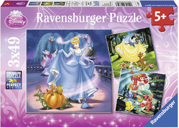 Ravensburger Disney Snow White Cinderella Ariel 3x49 pieces - Dreampiece Educational Store