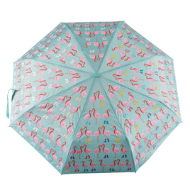 Grand parapluie à couleurs changeantes Floss &amp; Rock – Flamant rose