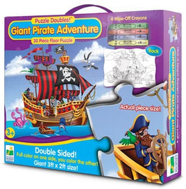 The Learning Journey - Puzzle de sol aventure de pirate géant (double face)