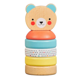 小拼贴快乐熊木制堆垛机玩具