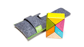 Tegu Magnetic Wood Blocks Pocket Pouch Prism- Tint 6 pcs - Dreampiece Educational Store