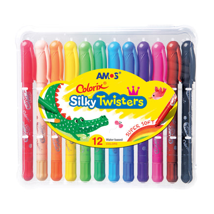 Amos Colorix 3-in-One Silky Twisters Crayon 12 pack - Dreampiece Educational Store