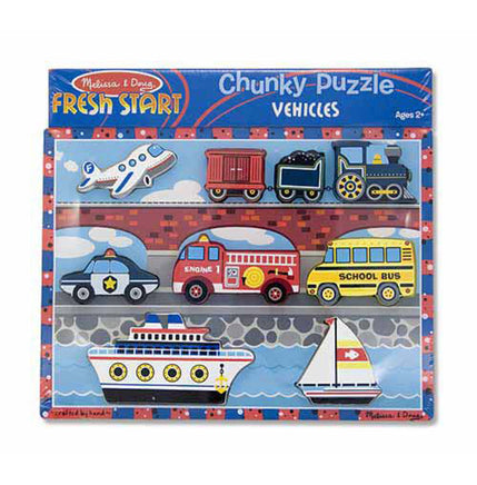 Melissa & Doug- Vehicles Chunky Puzzle 9 Pieces (#3725) - Dreampiece Educational Store