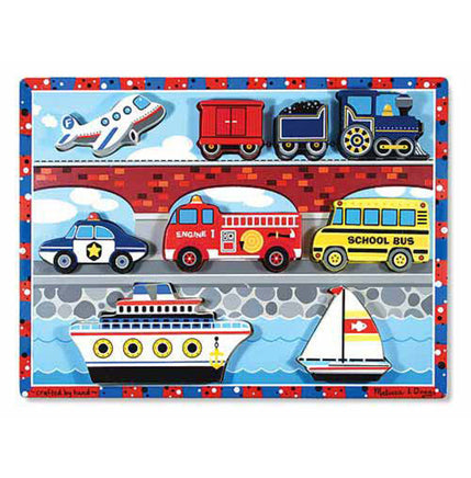 Melissa & Doug- Vehicles Chunky Puzzle 9 Pieces (#3725) - Dreampiece Educational Store