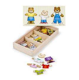 Melissa & Doug: Wooden Bear Family Dress-Up Puzzle - Dreampiece Educational Store