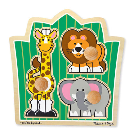 Melissa & Doug: Jungle Friends Jumbo Knob Puzzle - 3 Pieces - Dreampiece Educational Store