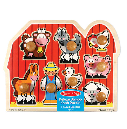 Melissa & Doug: Large Farm Jumbo Knob Puzzle - 8 pieces - Dreampiece Educational Store