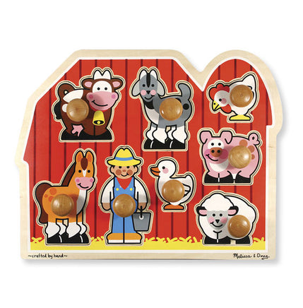 Melissa & Doug: Large Farm Jumbo Knob Puzzle - 8 pieces - Dreampiece Educational Store