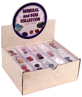 Boîte de présentation de collection de minéraux et de gels (assortis)