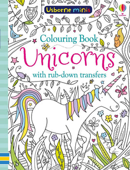 Usborne Mini's Unicorn Colouring book with rub-down transfers - Dreampiece Educational Store