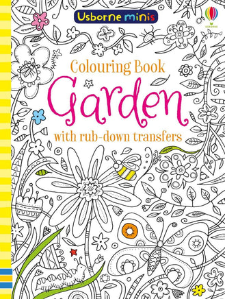 Usborne Mini's Garden Colouring book with rub-down transfers - Dreampiece Educational Store
