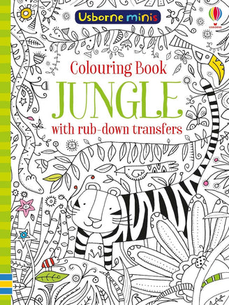 Usborne Mini's Jungle colouring book with rub-down transfers - Dreampiece Educational Store