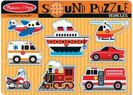 Melissa & Doug- Vehicles Sound Puzzle - 8 Pieces